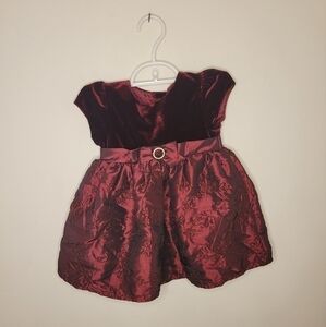 GEORGE Girls Dress Bow Red Floral Formal - Size (24M) - Excellent Condition
